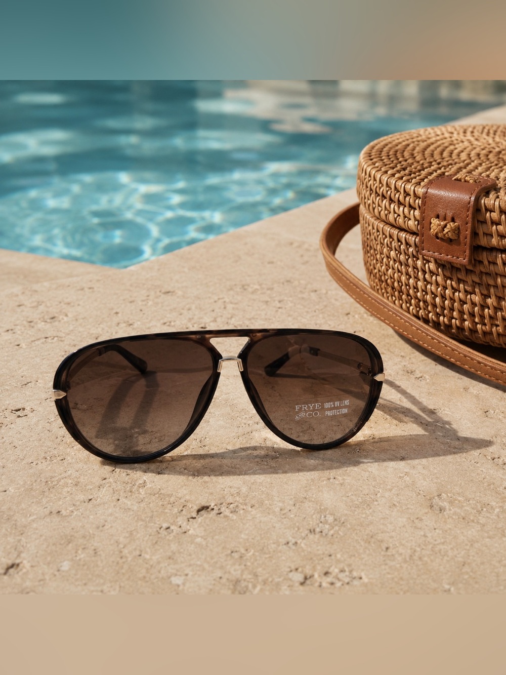 FRYE & Co. Brown Aviator Sunglasses